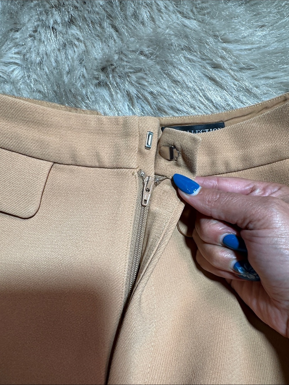 High-Rise Tailored Tan Women’s Shorts - Picture 6 of 9